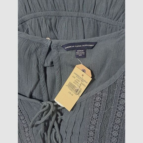 American Eagle Outfitters Women's Rusty Teal Boho Romper Pockets Size Medium - Picture 8 of 8